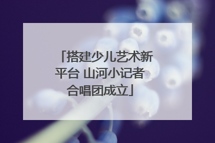搭建少儿艺术新平台 山河小记者合唱团成立