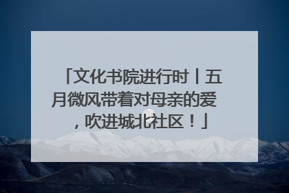 文化书院进行时丨五月微风带着对母亲的爱，吹进城北社区！