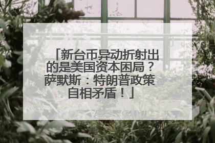 新台币异动折射出的是美国资本困局？萨默斯：特朗普政策自相矛盾！