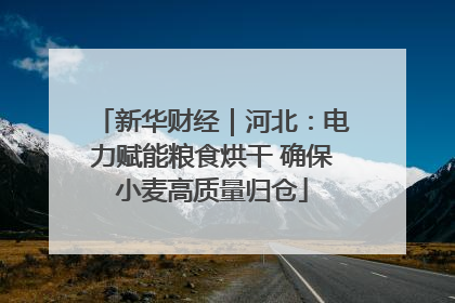新华财经｜河北：电力赋能粮食烘干 确保小麦高质量归仓