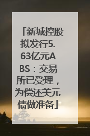 新城控股拟发行5.63亿元ABS：交易所已受理，为偿还美元债做准备