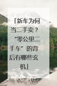 新车为何当二手卖？“零公里二手车”的背后有哪些玄机