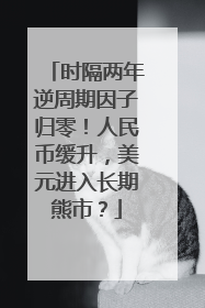 时隔两年逆周期因子归零！人民币缓升，美元进入长期熊市？