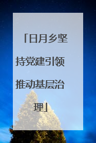 日月乡坚持党建引领推动基层治理