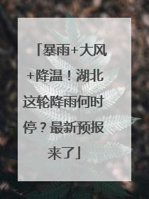 暴雨+大风+降温！湖北这轮降雨何时停？最新预报来了