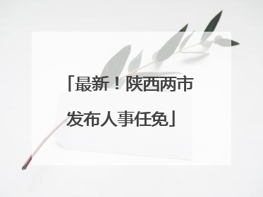 最新！陕西两市发布人事任免