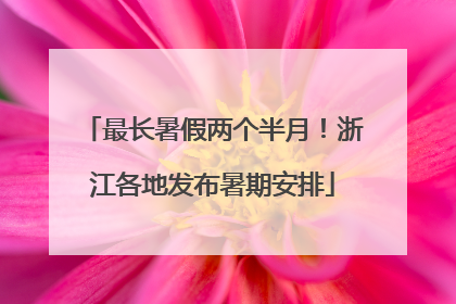 最长暑假两个半月！浙江各地发布暑期安排