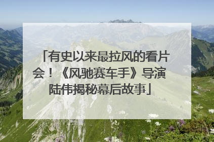 有史以来最拉风的看片会！《风驰赛车手》导演陆伟揭秘幕后故事