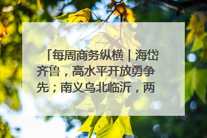 每周商务纵横｜海岱齐鲁，高水平开放勇争先；南义乌北临沂，两扇窗里观外贸