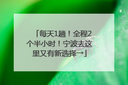 每天1趟！全程2个半小时！宁波去这里又有新选择→