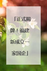 正式揭牌！福建新成立一家国企