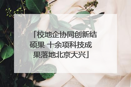校地企协同创新结硕果 十余项科技成果落地北京大兴