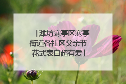 潍坊寒亭区寒亭街道各社区父亲节花式表白超有爱