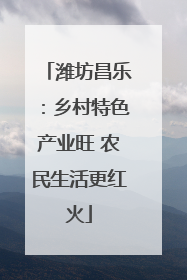 潍坊昌乐：乡村特色产业旺 农民生活更红火