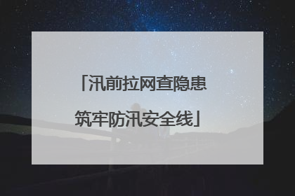 汛前拉网查隐患 筑牢防汛安全线