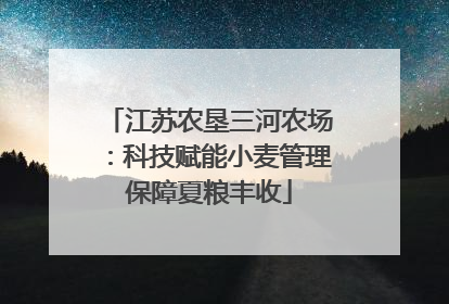 江苏农垦三河农场：科技赋能小麦管理保障夏粮丰收