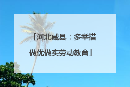 河北威县：多举措做优做实劳动教育