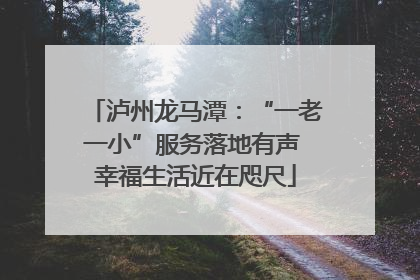 泸州龙马潭：“一老一小”服务落地有声 幸福生活近在咫尺