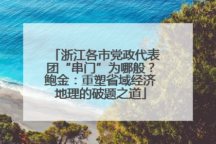 浙江各市党政代表团“串门”为哪般？鲍金：重塑省域经济地理的破题之道