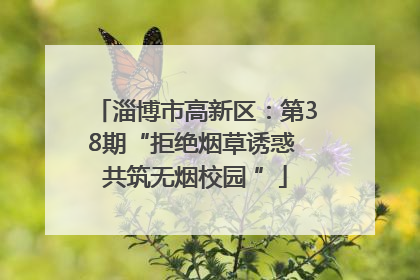 淄博市高新区：第38期“拒绝烟草诱惑 共筑无烟校园 ”
