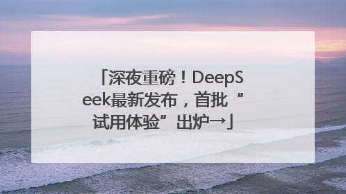深夜重磅！DeepSeek最新发布，首批“试用体验”出炉→