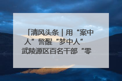 清风头条｜用“案中人”警醒“梦中人” 武陵源区百名干部“零距离”接受警示教育