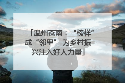 温州苍南：“榜样”成“邻里” 为乡村振兴注入好人力量