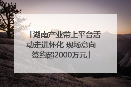 湖南产业带上平台活动走进怀化 现场意向签约超2000万元