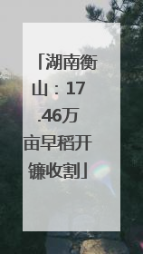 湖南衡山：17.46万亩早稻开镰收割