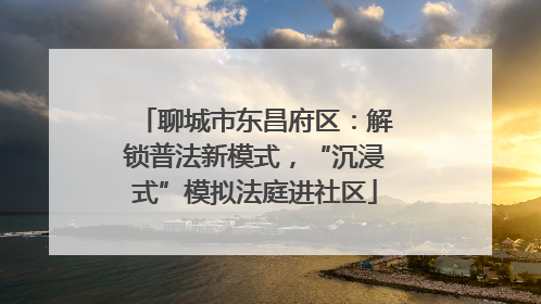 聊城市东昌府区：解锁普法新模式，“沉浸式”模拟法庭进社区