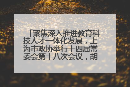 聚焦深入推进教育科技人才一体化发展，上海市政协举行十四届常委会第十八次会议，胡文容出席并讲话