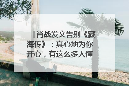 肖战发文告别《藏海传》：真心地为你开心，有这么多人懂你，导演回应“是否有第二季”