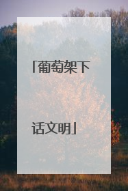 葡萄架下话文明