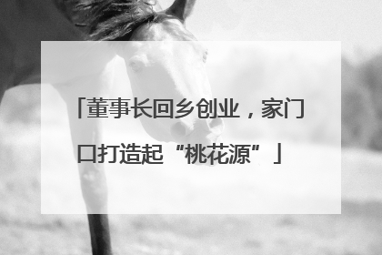 董事长回乡创业，家门口打造起“桃花源”
