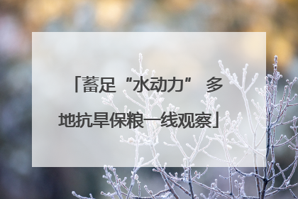 蓄足“水动力” 多地抗旱保粮一线观察
