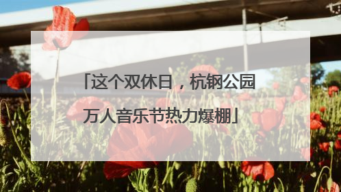 这个双休日，杭钢公园万人音乐节热力爆棚