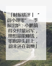 财报横评丨“蔚小理零”一季报出炉：小鹏摘得交付量冠军，理想最能赚钱，零跑迎头赶上，蔚来还在调整