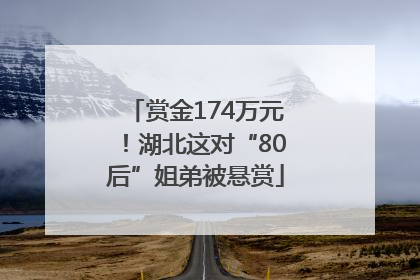 赏金174万元！湖北这对“80后”姐弟被悬赏