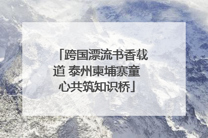 跨国漂流书香载道 泰州柬埔寨童心共筑知识桥