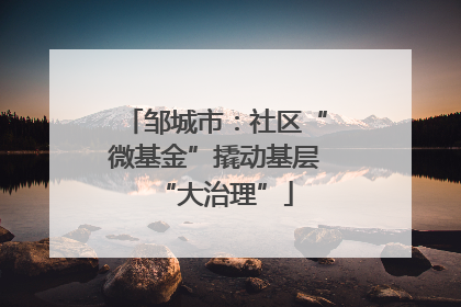 邹城市：社区“微基金”撬动基层“大治理”