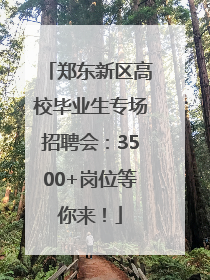 郑东新区高校毕业生专场招聘会：3500+岗位等你来！