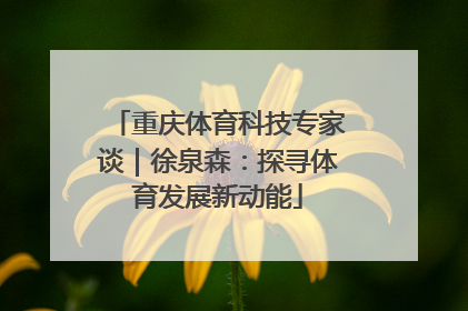 重庆体育科技专家谈｜徐泉森：探寻体育发展新动能