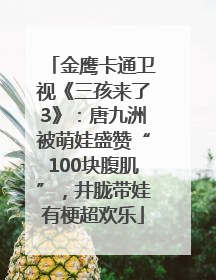 金鹰卡通卫视《三孩来了3》：唐九洲被萌娃盛赞“100块腹肌”，井胧带娃有梗超欢乐
