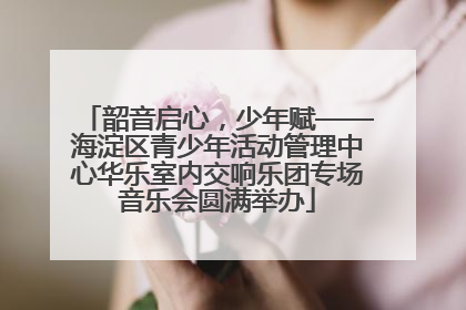 韶音启心，少年赋——海淀区青少年活动管理中心华乐室内交响乐团专场音乐会圆满举办