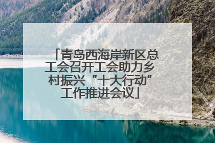 青岛西海岸新区总工会召开工会助力乡村振兴“十大行动”工作推进会议