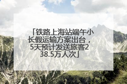 铁路上海站端午小长假运输方案出台，5天预计发送旅客238.5万人次