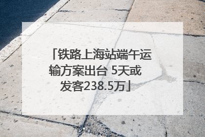 铁路上海站端午运输方案出台 5天或发客238.5万