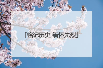 铭记历史 缅怀先烈