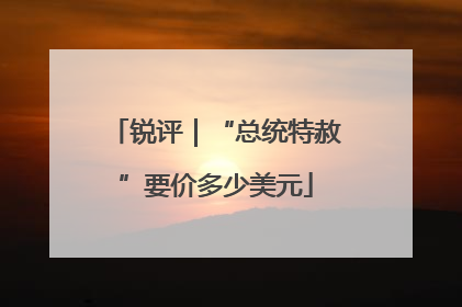锐评｜“总统特赦”要价多少美元