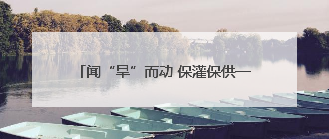 闻“旱”而动 保灌保供——陕西抗旱一线走访见闻